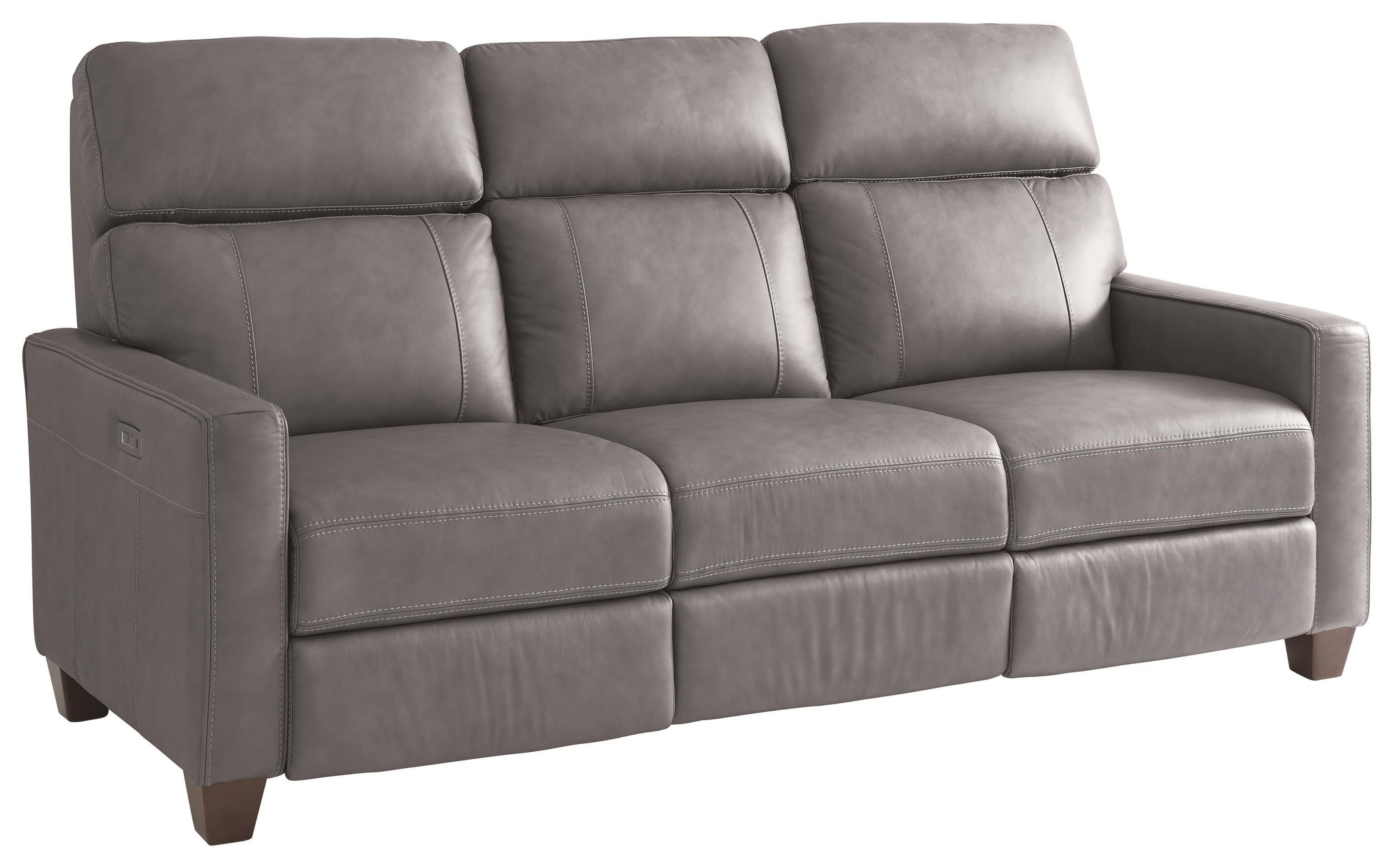 Bassett Club Level Tompkins 3742P62S Leather Power Reclining Sofa w